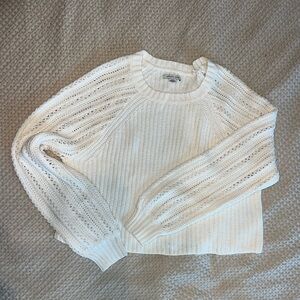 America Eagle Women's Ivory Knit crop Sweater
